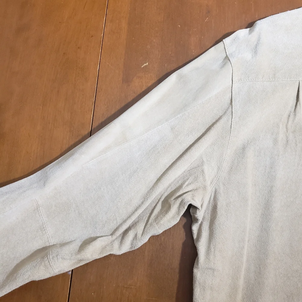 ALAN FLUSSER 100% Suede Men’s Shirt Medium Long Sleeve Button, New with Tags - Picture 7 of 13